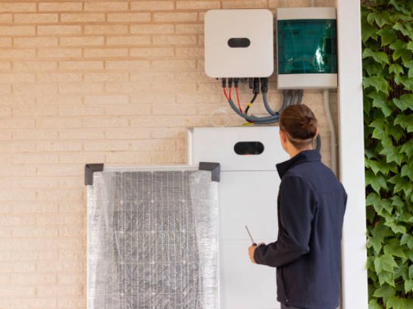 solar inverter being installed