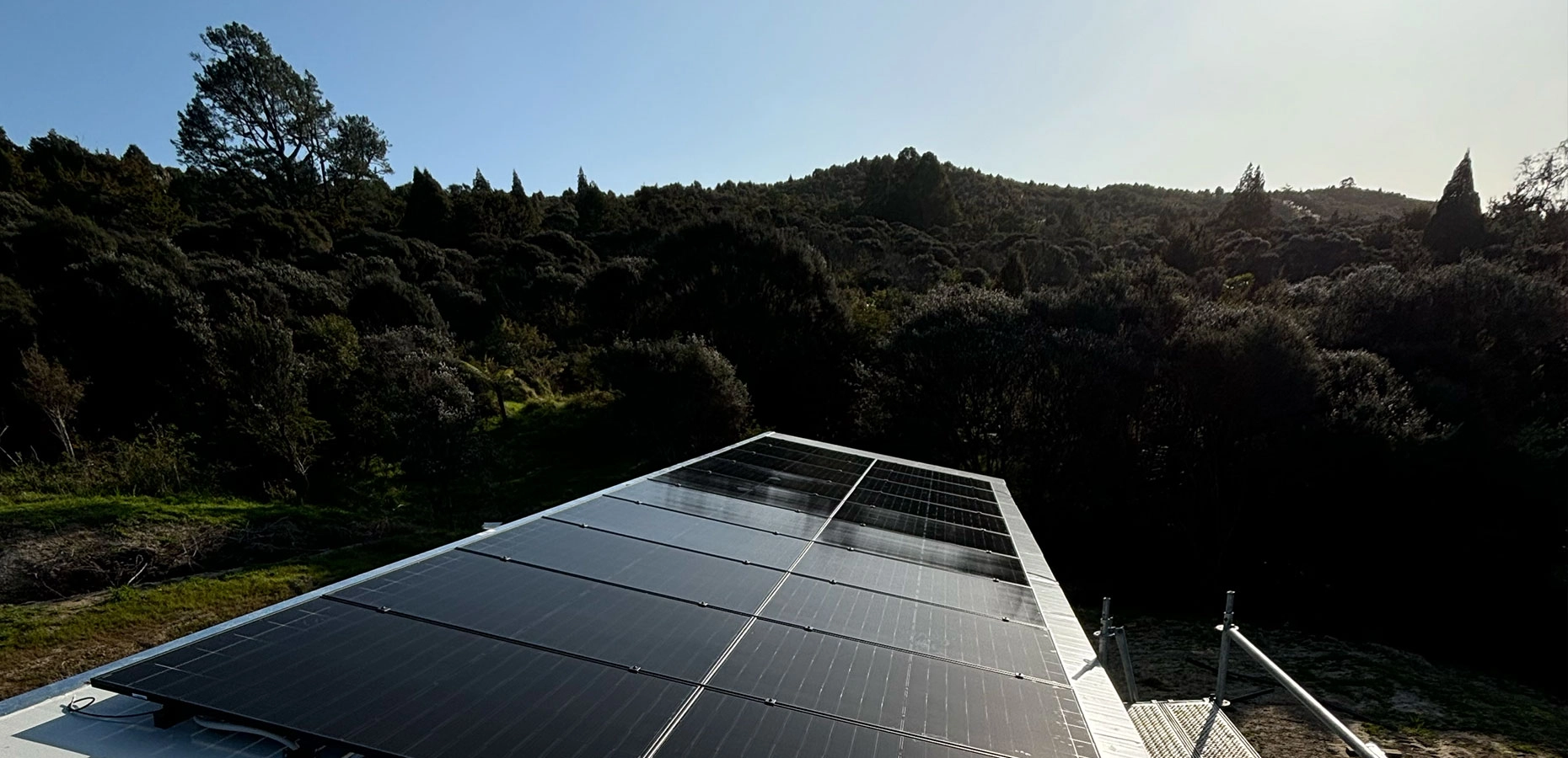 Hand on a solar panel