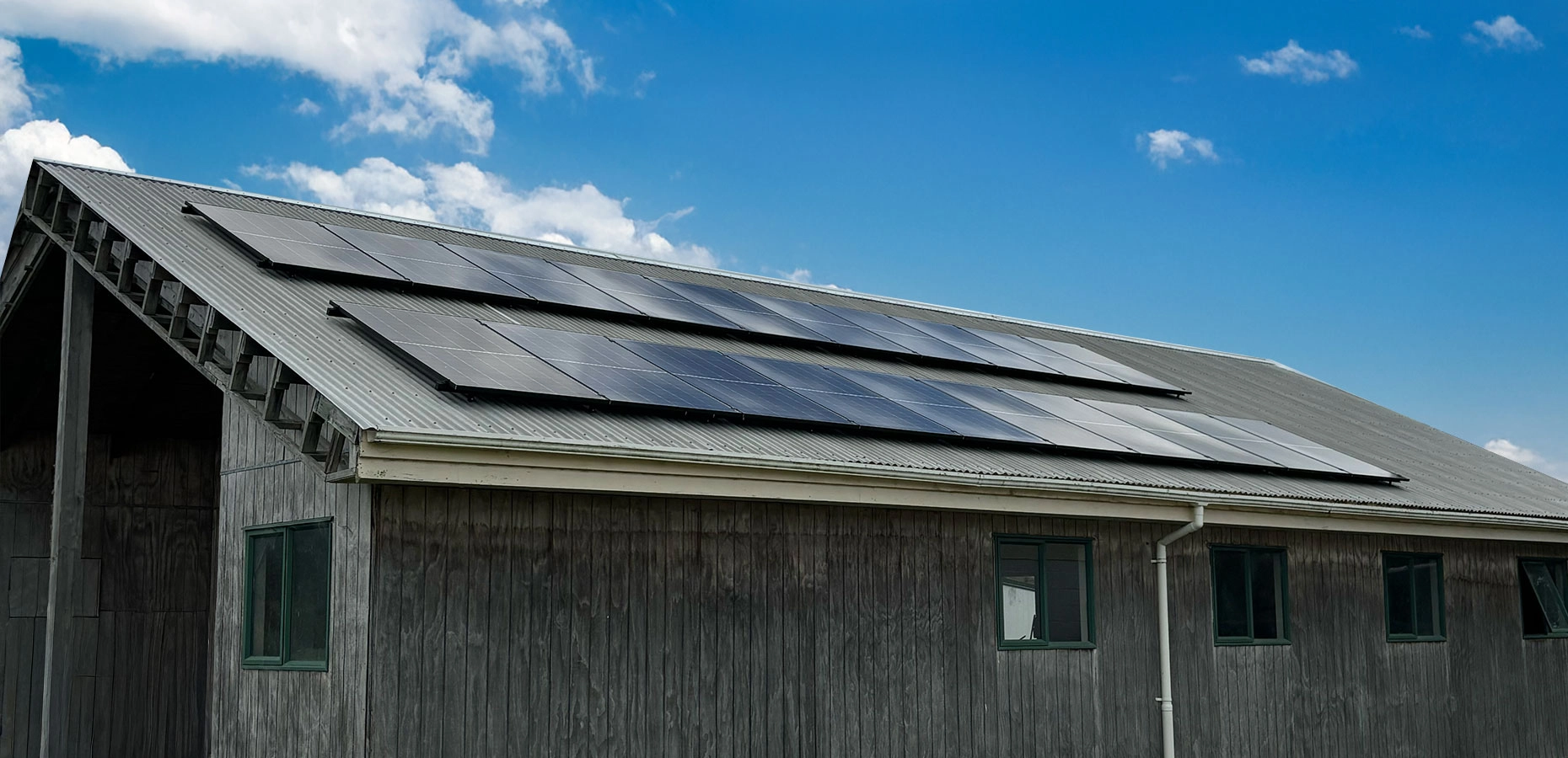 Hand on a solar panel